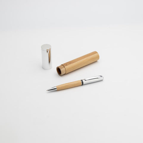 WIEN 5109  ATCA - eco-neutral Metal Pen with Bamboo Barrel - Natural