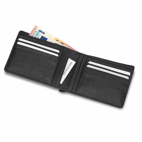 LAMOL 105 Moleskine Classic Match Genuine Leather Wallet - Black