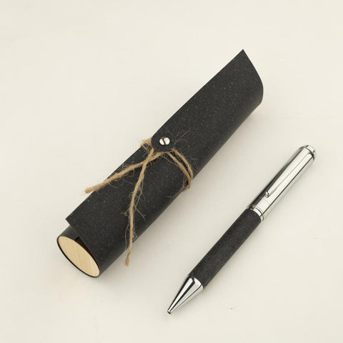 WIEN 5110/11  KORU - eco-neutral Metal Pen with Recycled Leather Barrel