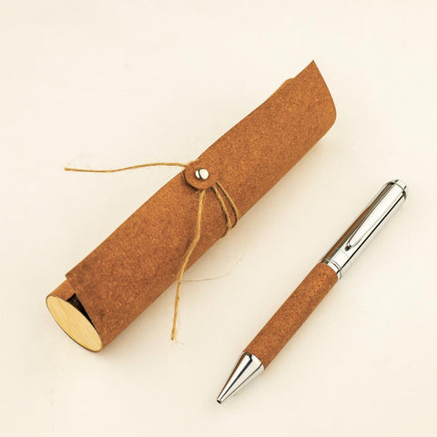 WIEN 5110/11  KORU - eco-neutral Metal Pen with Recycled Leather Barrel