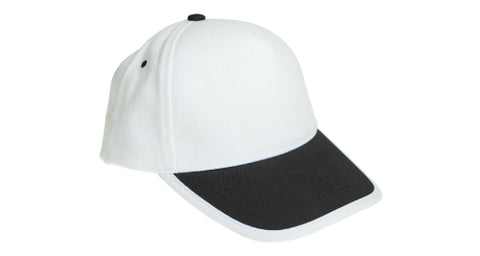 Brush Cotton Caps with adjustable buckle two color - white/black