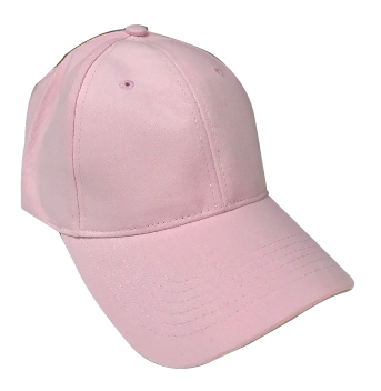 6 Panel High Quality Brush Cotton Cap with Buckle - Pink 