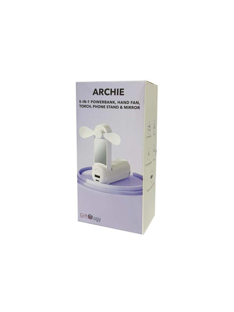 ITPB 1261 - ARCHIE - Giftology 5-in-1 Powerbank Fan with Torch, Phone Holder & Mirror