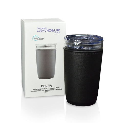 DWHL 3158/9 CERRA - Hans Larsen Premium Glass Tumbler with Recycled Protective Sleeve