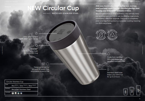 DWCC 3176 Circular Cup - Recycled Stainless Steel Cup 12oz