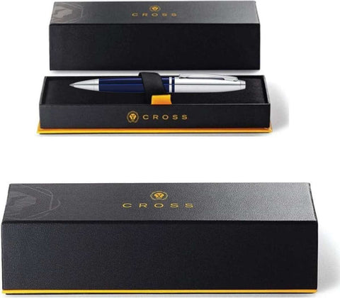 WICR 5295 Cross Calais™ Chrome/Blue Lacquer with Polished Chrome Appointments Ballpoint Pen