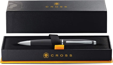 WICR 5303 Cross Calais™ Matte Black with Polished Chrome Appointments Ballpoint Pen (Blue Ink)