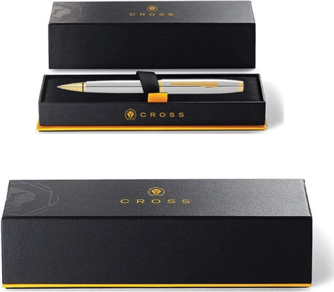 WICR 5304 Cross Coventry Polished Chrome with Gold Tone Appointments Ballpoint Pen (Blue Ink)