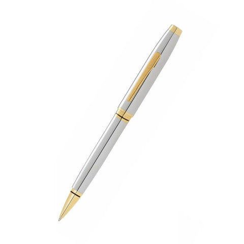 WICR 5304 Cross Coventry Polished Chrome with Gold Tone Appointments Ballpoint Pen (Blue Ink)