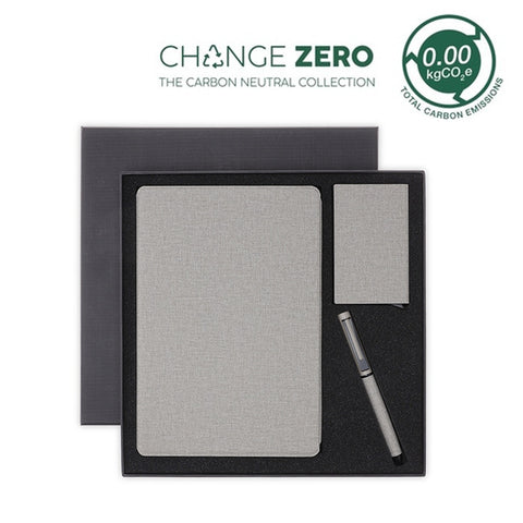 GSSN 9545/46/47 TESSIN - CHANGE ZERO Sustainable Gift Set with Refillable Notebook, Pen & Cardholder