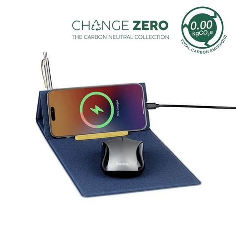 ITWC 1239 / 1202/3/4 BLACE - CHANGE ZERO Recycled PU 15W Wireless Mousepad & Desk Organizer - Green