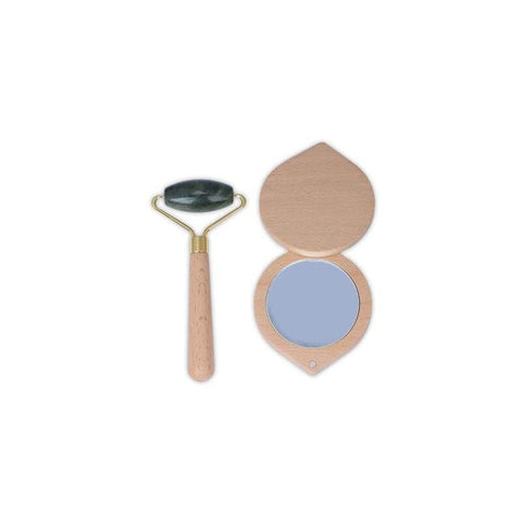 GSWP 3102 - LUNA - Set of Jade Face Roller, Guasha and Mirror