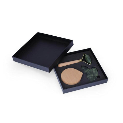 GSWP 3102 - LUNA - Set of Jade Face Roller, Guasha and Mirror