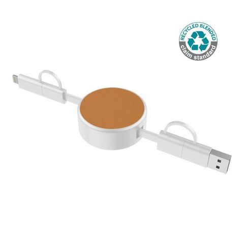 MTST 1165/66 LECCO - @memorii Recycled 6-in-1 retractable Charging Cable