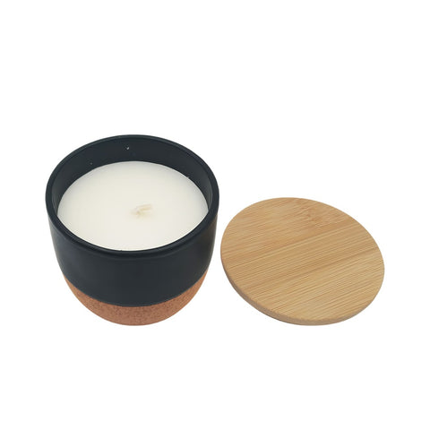 SCEN 9203/4 RAAHA - Arabic Oudh Scented Candle in Ceramic Holder with Bamboo Lid