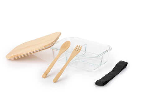 LBHL 6103 CORNETO - Hans Larsen Glass Lunch Box with Bamboo Cutlery