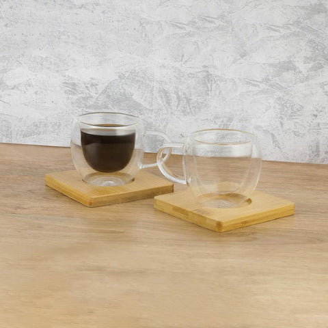 DWEN 3141 PAMA - Set of 2 Expresso Cup with Bamboo Coaster