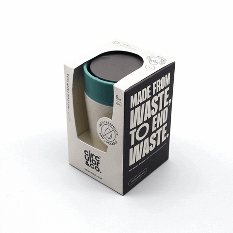 DWCC 3255N Circular Cup 8oz Chalk & Aquamarine Green