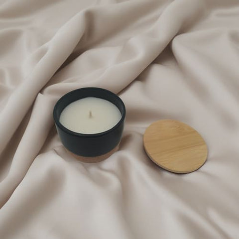 SCEN 9203/4 RAAHA - Arabic Oudh Scented Candle in Ceramic Holder with Bamboo Lid