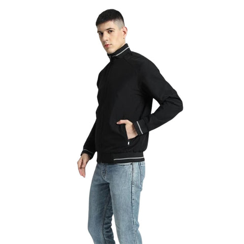 VARSITY - SANTHOME Men's Lightweight Reversible Bomber Jacket - Black/Grey