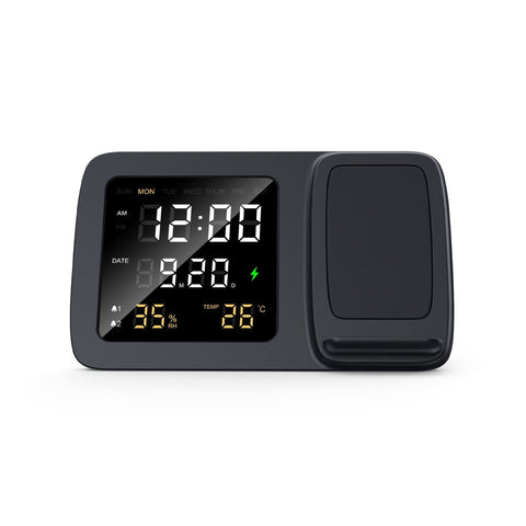 ITWC 1237 RISE - Giftology Digital Alarm Clock & Wireless Charger - Black