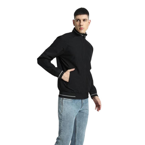 VARSITY - SANTHOME Men's Lightweight Reversible Bomber Jacket - Black/Grey