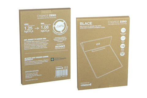 ITWC 1239 / 1202/3/4 BLACE - CHANGE ZERO Recycled PU 15W Wireless Mousepad & Desk Organizer - Green