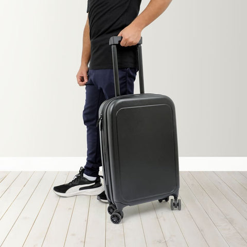 TBSN 2139 ROSTOCK - SANTHOME Foldable Cabin Trolley Bag - Black Matt Finish