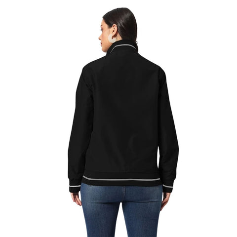 VARSITY - SANTHOME Women's Lightweight Reversible Bomber Jacket - Black/Grey