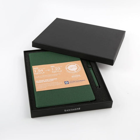 GSSN 9558 VARDIM - CHANGE ZERO Sustainable Gift Set with Refillable Notebook & Pen - Green