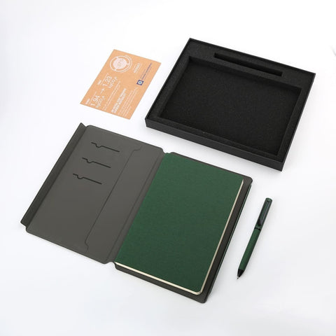 GSSN 9558 VARDIM - CHANGE ZERO Sustainable Gift Set with Refillable Notebook & Pen - Green