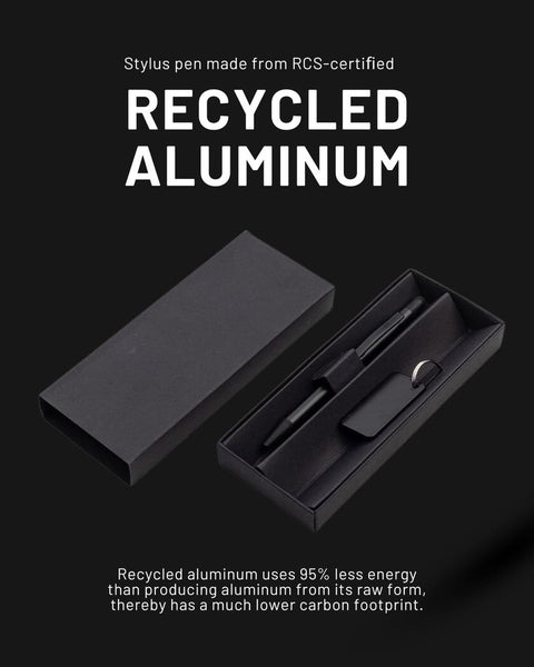 GSGL 9552 ANGLA - Gift Set of RCS Recycled Aluminium Pen and Keychain - Black