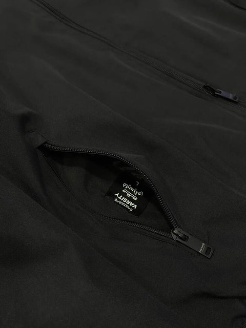 VARSITY - SANTHOME Women's Lightweight Reversible Bomber Jacket - Black/Grey