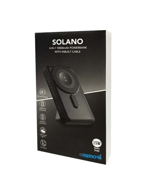 ITPB 1248 - SOLANO - @memorii 10000mAh Mag Wireless Powerbank with Inbuilt Cables