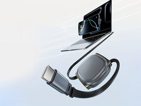 TCH063 Chaldo — 240W Retractable USB-C to USB-C Fast Charging & Data Transfer Cable