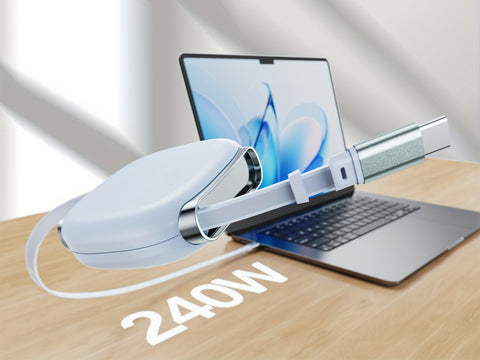 TCH063 Chaldo — 240W Retractable USB-C to USB-C Fast Charging & Data Transfer Cable