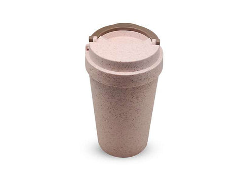 BFT-23-DE012 - Eco Husk Peach (400ml) Biodegradable Wheat fibre cup with carry handle