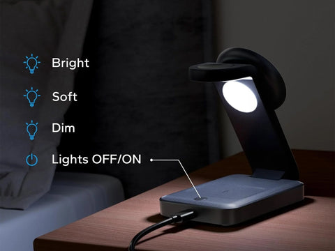 TCH062 Kalua — 3-in-1 Foldable Wireless Charging Station with Night Lamp