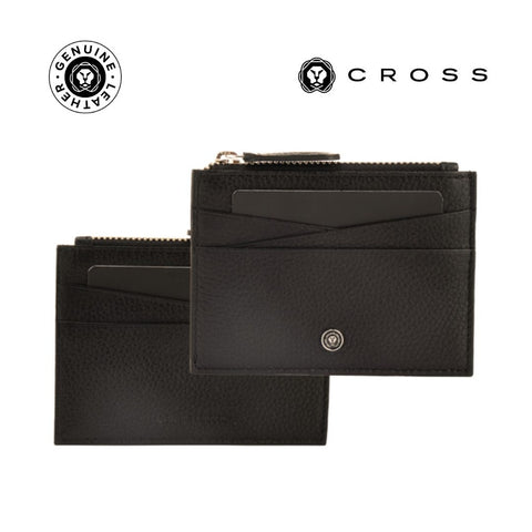 LACR 2045 / 2046 CROSS Pebble Leather Ladies' 6CC Zip Card Holder