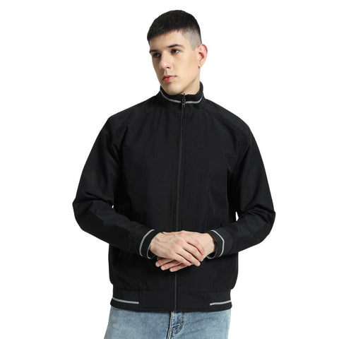 VARSITY - SANTHOME Men's Lightweight Reversible Bomber Jacket - Black/Grey