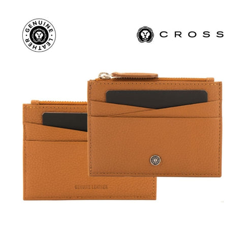 LACR 2045 / 2046 CROSS Pebble Leather Ladies' 6CC Zip Card Holder