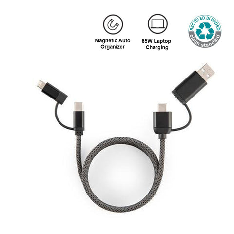 MTST 1229 ORSTED - 65W Recycled Magnetic 4-in-1 Multi-Cable
