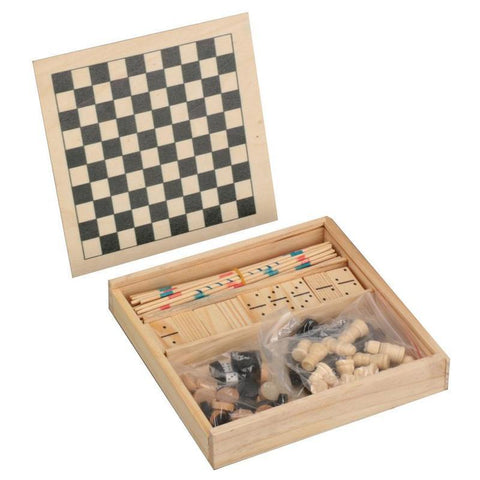 WNEN 9182 SAURIS - eco-neutral 4-in-1 Wooden Games Box