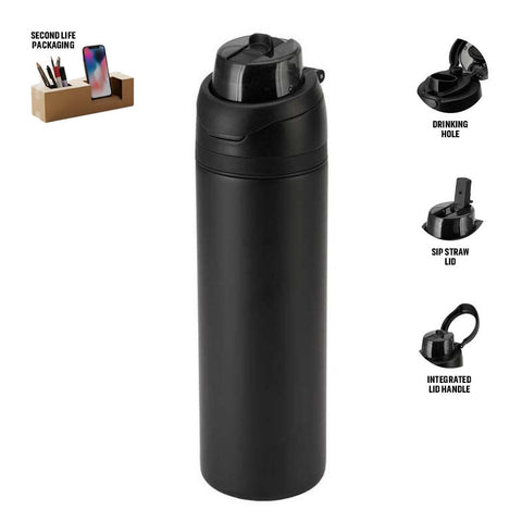 DWHL 3250/3251 - AERO SIP - Hans Larsen Recycled Stainless Steel Bottle with Dual Sip Lid