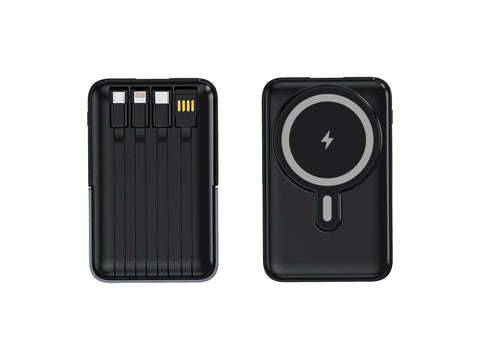 TCH058 Satraa — 10,000mAh MagSafe Power Bank with Built-In Cables & Stand
