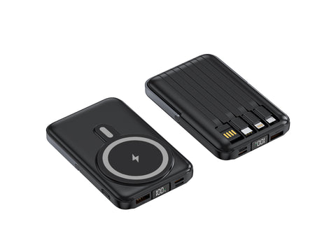 TCH058 Satraa — 10,000mAh MagSafe Power Bank with Built-In Cables & Stand
