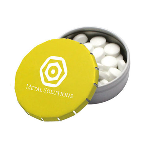 45mm round mint click tin with dual color