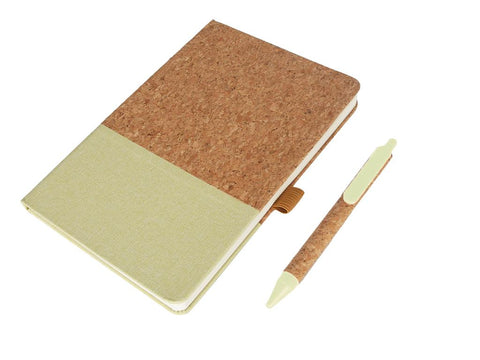 NBEN 5101/2/3/4 - BORSA - eco-neutral A5 Cork Fabric Hard Cover Notebook and Pen Set