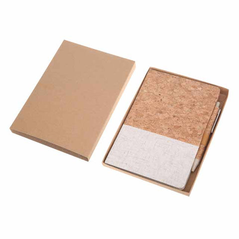 NBEN 5101/2/3/4 - BORSA - eco-neutral A5 Cork Fabric Hard Cover Notebook and Pen Set