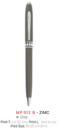 MP 912 B ZIMC Metal Ball Pen-Grey